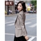 晨芙小西装女长袖休闲格子外套2020秋冬款气质修身英伦风网红款韩版显瘦短款小个子复古西服女上衣潮 19921杏色外套 L