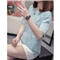 莺飞雪短袖t恤女2020夏季新款韩版宽松休闲学生大码女装显瘦百搭上衣打底衫女 浅蓝色8862 XXL（建议135-150斤）