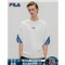 FILA 斐乐男装White Line系列官方男子针织短袖衫新款宽松短袖T男上装商场同款 标准白-WT 180/100A/XL