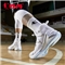 乔丹篮球鞋男高帮透气耐磨减震实战球鞋男子潮流运动鞋 白色/银色 41