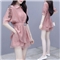 拉伦菲韵 品牌气质女装 棉麻显瘦两件套2020新款夏季休闲时尚短裤套装女洋气粉色减龄 粉色 M
