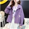歌卡兰短外套女早秋新品女装2020小雏菊女装牛仔外套女宽松韩版洋气短款开衫网红紫色上衣风衣女2305 紫色 L