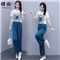 梓龄 休闲运动套装女卫衣套装女2020夏季新款气质女神范洋气时尚减龄休闲阔腿两件套女 蓝色 请拍对应码数