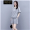 歌弗娅品牌 休闲运动套装女夏款新2020欧洲站晨跑锻炼时尚短袖短裤卫衣两件套 灰色 M