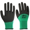 创一发泡王 劳保手套批发 浸胶耐磨防滑透气乳胶皱纹涂胶工作干活劳动防护防护 维修工地建筑胶皮挂胶手套 创一发泡王绿黑【12双装】 L