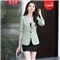 花月斐小西装女2020秋季新款西服时尚一粒扣个性长袖OL通勤西服小外套女005 绿色 L